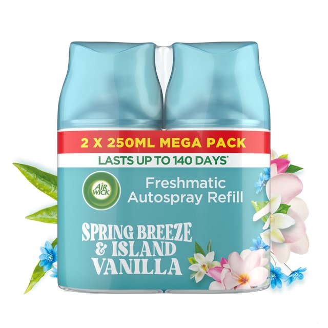 Airwick Freshmatic Spring Breeze & Island Vanilla Twin Refill   2 x 250ml GOODS M&S   