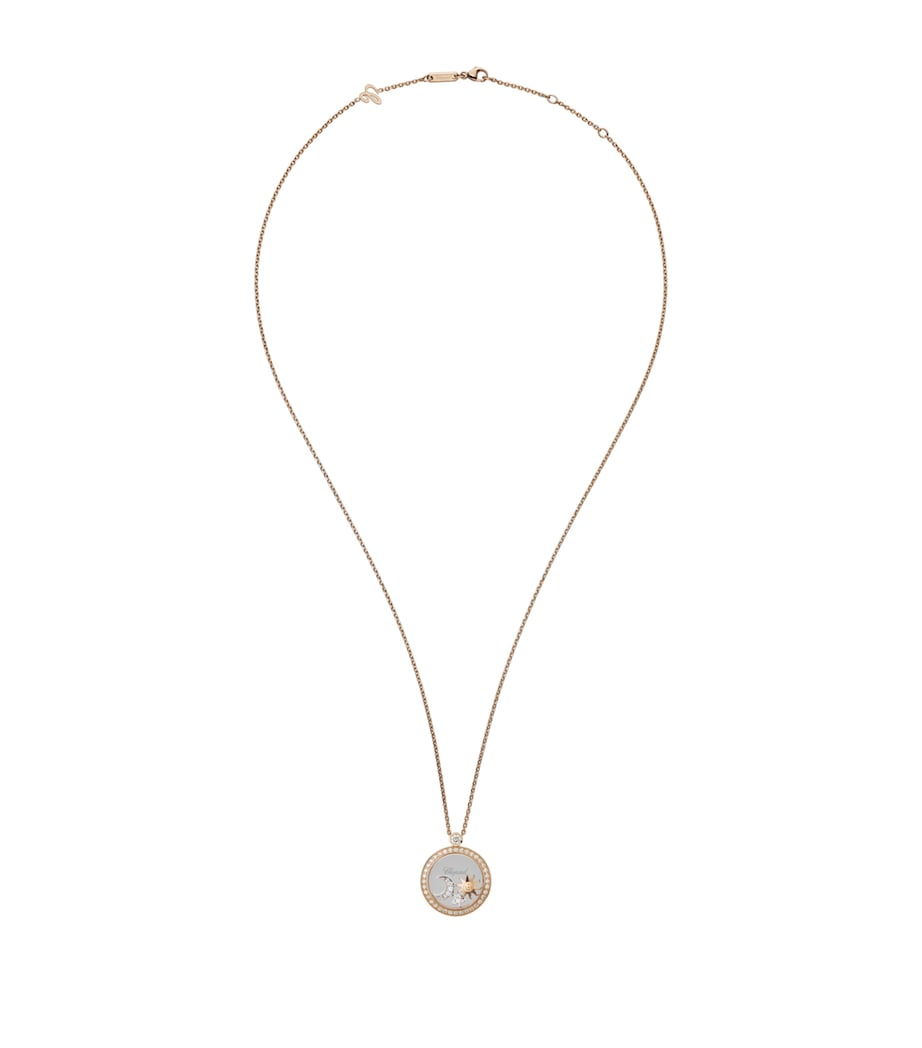 Chopard Happy Diamonds rose gold pendant with diamond sun star moon, imported from the UK