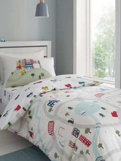 Bianca White Cotton Transport Duvet Cover Set