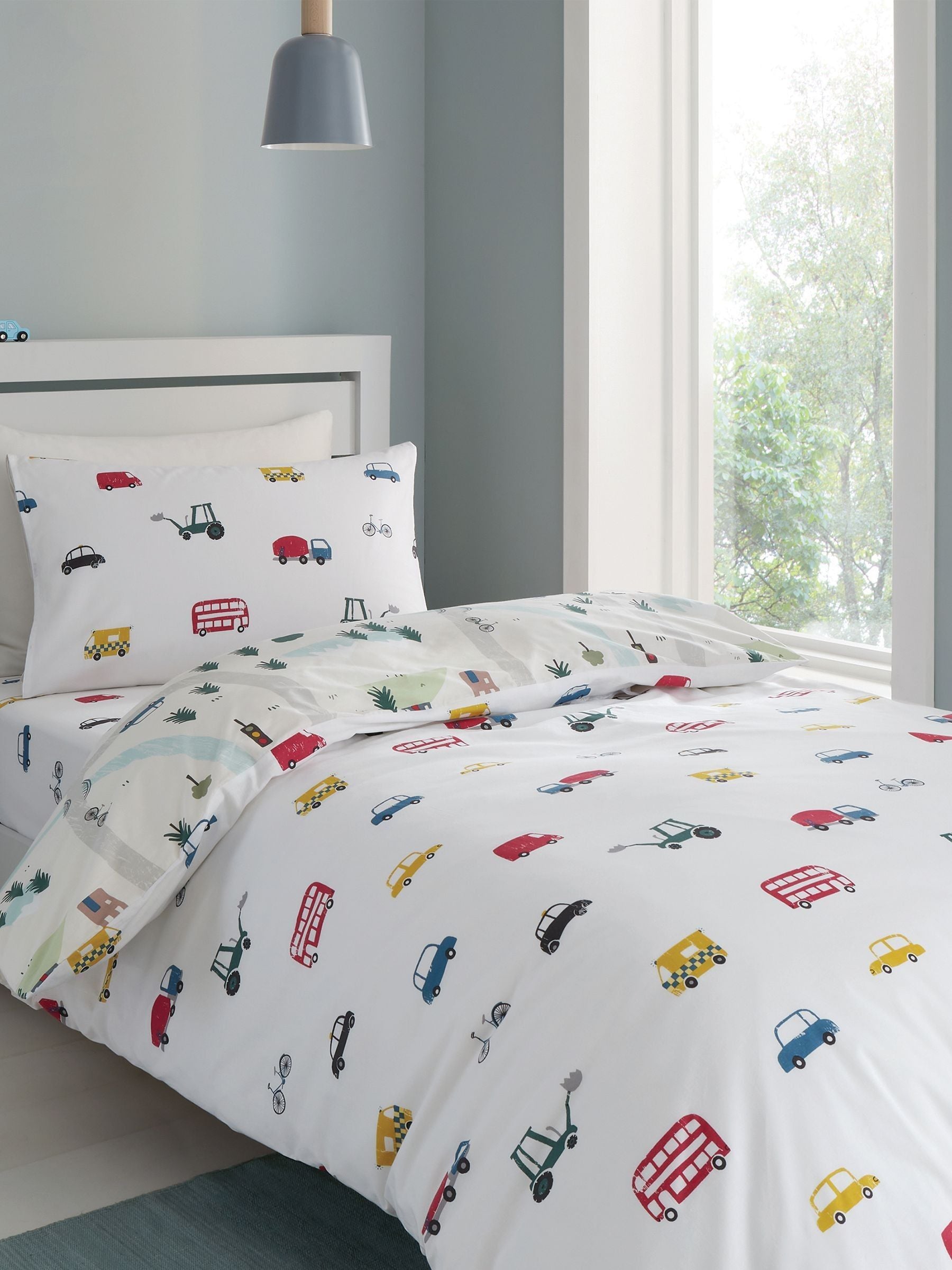 Bianca white cotton transport duvet cover set - British product