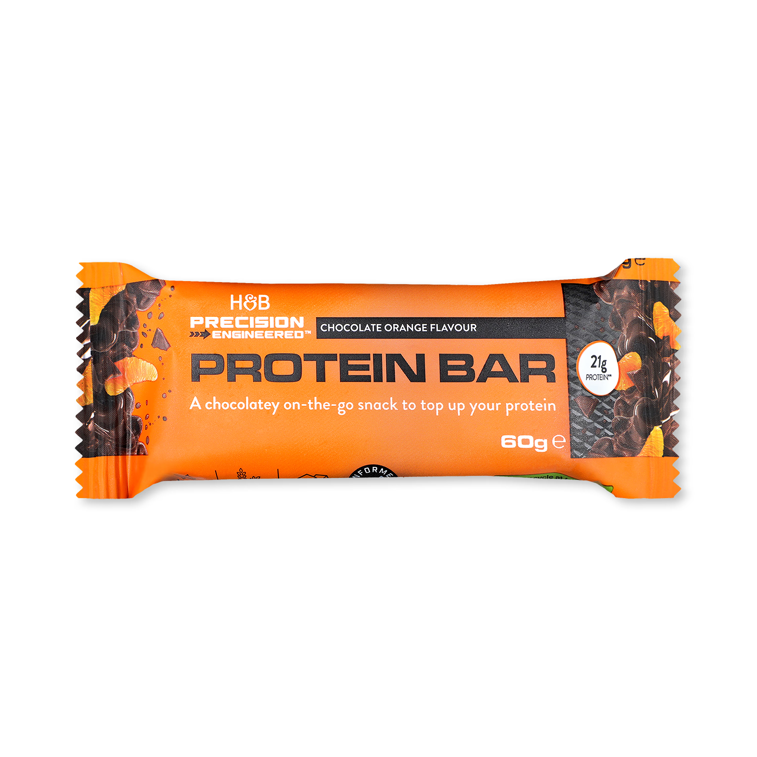 Precision Engineered Milk Chocolate Orange protein bar 60g, imported from the UK