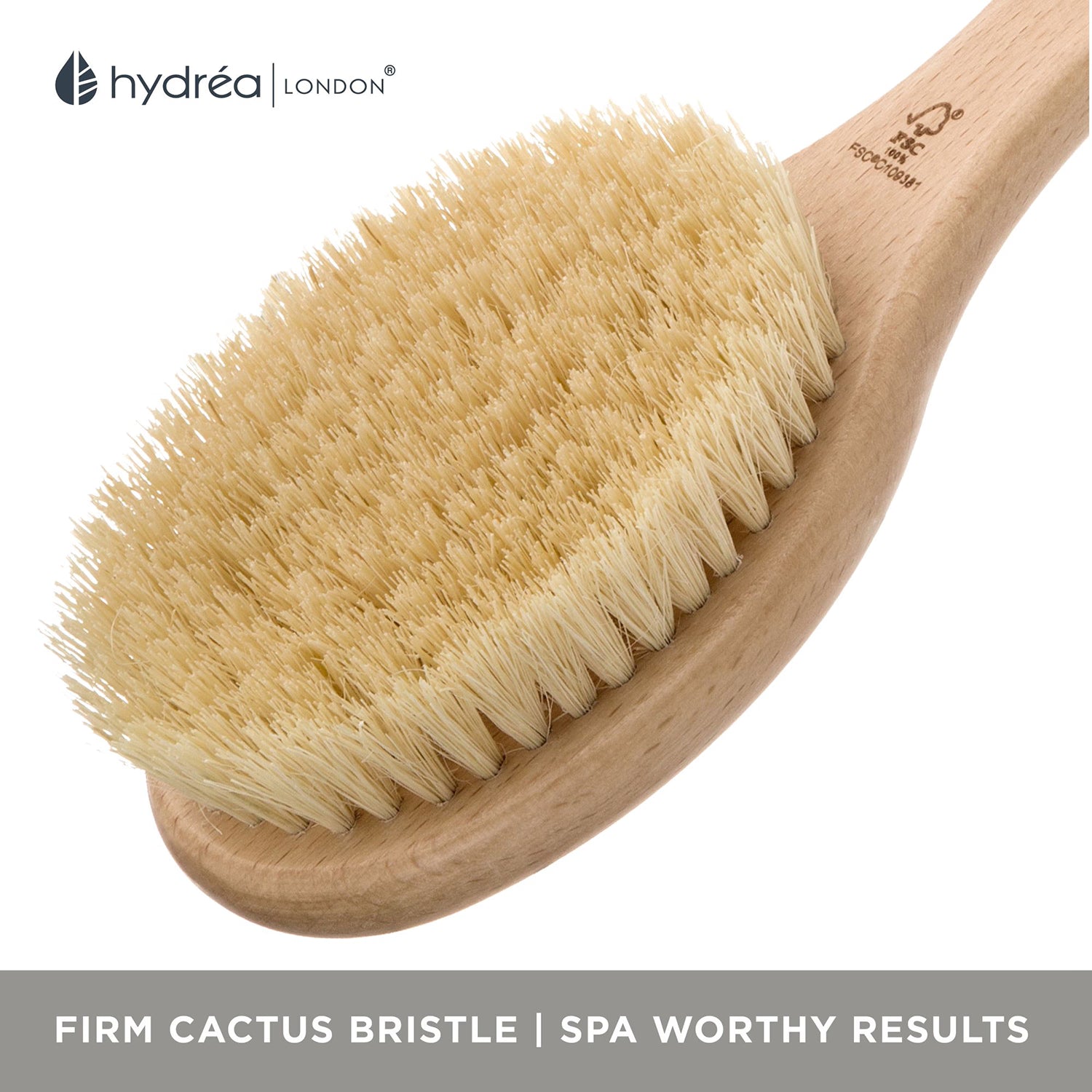 Hydréa London dry skin sauna brush with cactus bristles, UK version