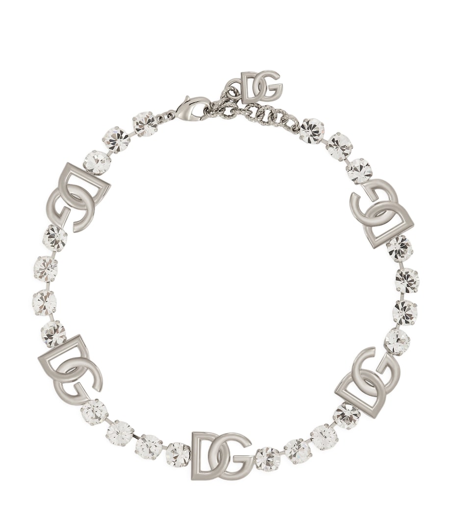 Dolce&Gabbana crystal-embellished DG necklace, imported from the UK