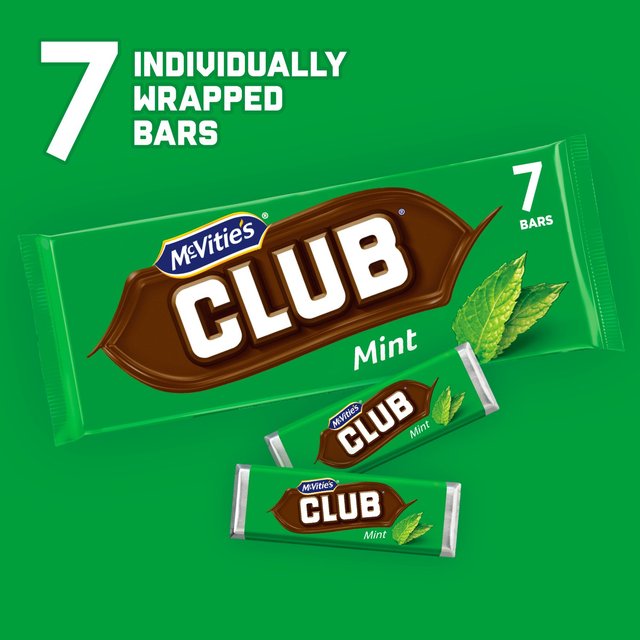 McVitie's Club Mint Chocolate Biscuit Bars Multipack   7 x 23g GOODS M&S   