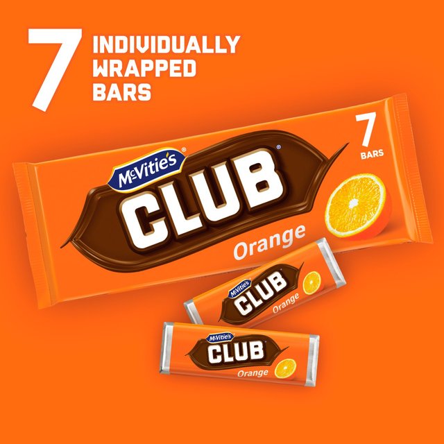 McVitie's Club Orange Chocolate Biscuit Bars Multipack   7 x 23g GOODS M&S   