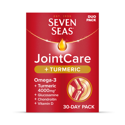 Holland & Barrett Seven Seas Jointcare Turmeric with Glucosamine and Omega-3 Duo Pack 30 Day Supply- Buy online at McGrocer
