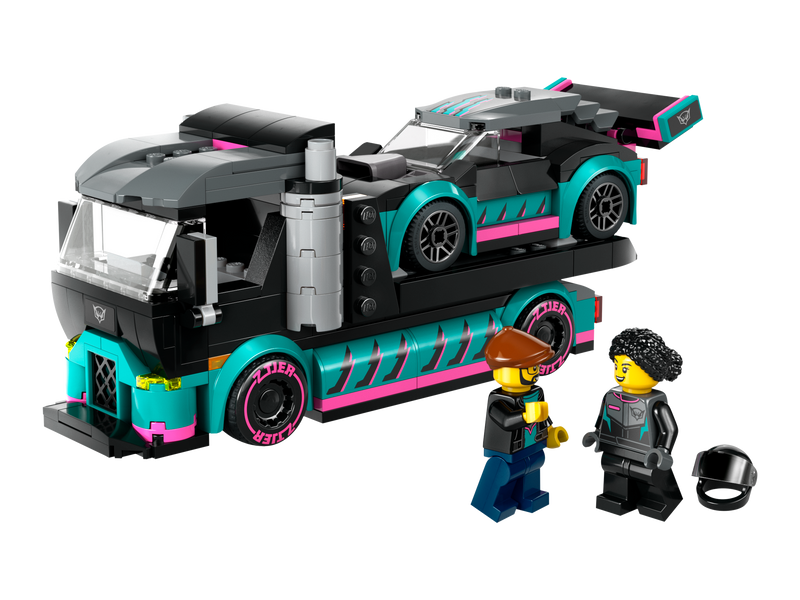 LEGO City Race Car and Car Carrier Truck 328 pieces, imported from the UK