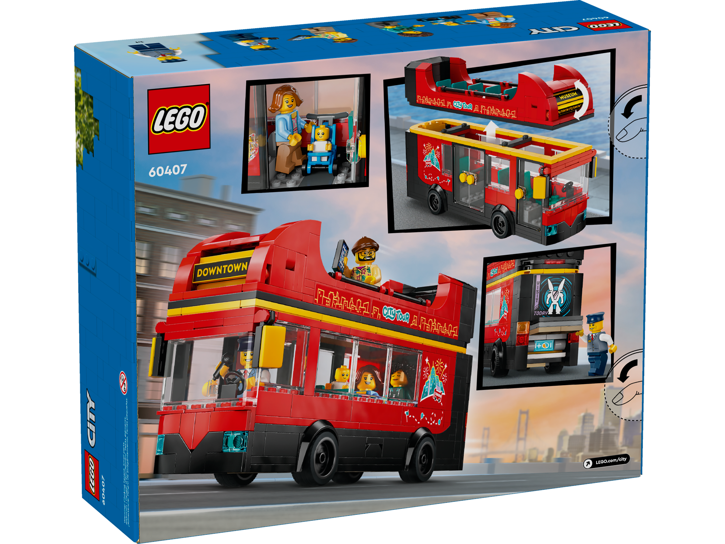 LEGO City Red Double-Decker Sightseeing Bus 384 Pieces, UK version