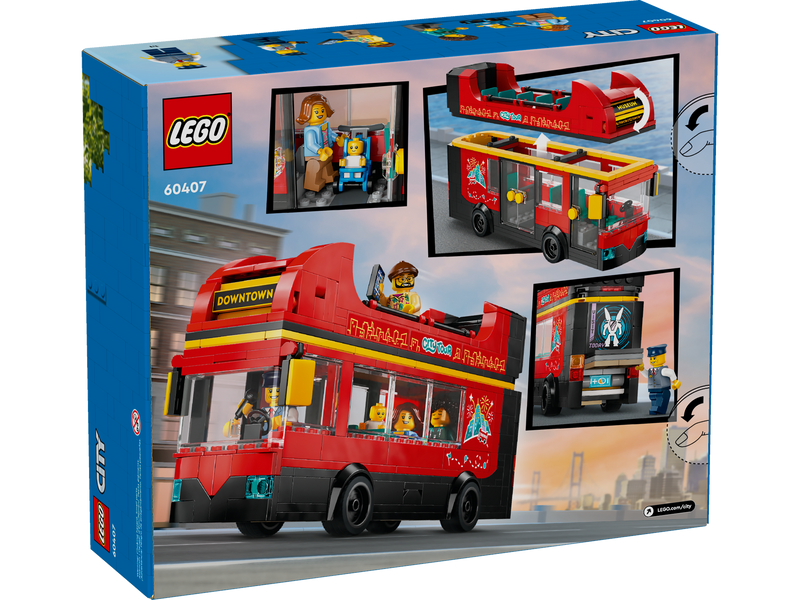 LEGO City Red Double-Decker Sightseeing Bus 384 Pieces, UK version