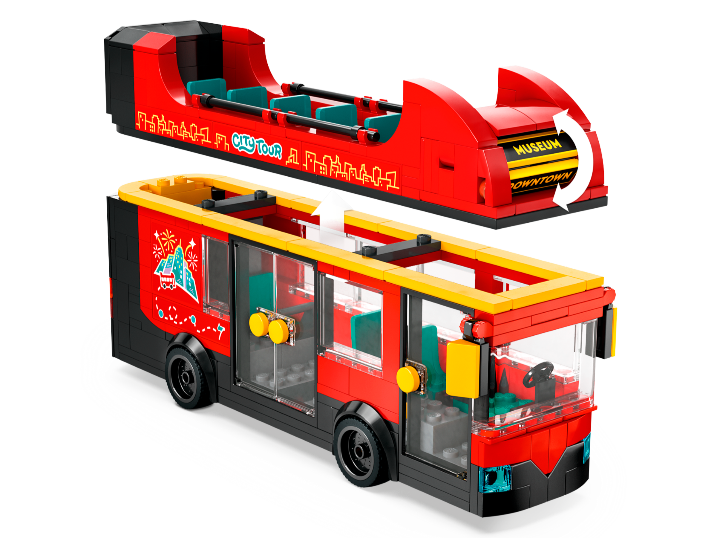 LEGO City Red Double-Decker Sightseeing Bus 384 Pieces, UK version
