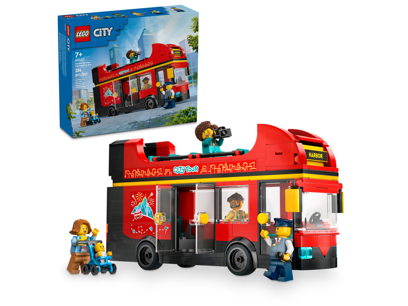 LEGO City Red Double-Decker Sightseeing Bus 384 Pieces, UK version