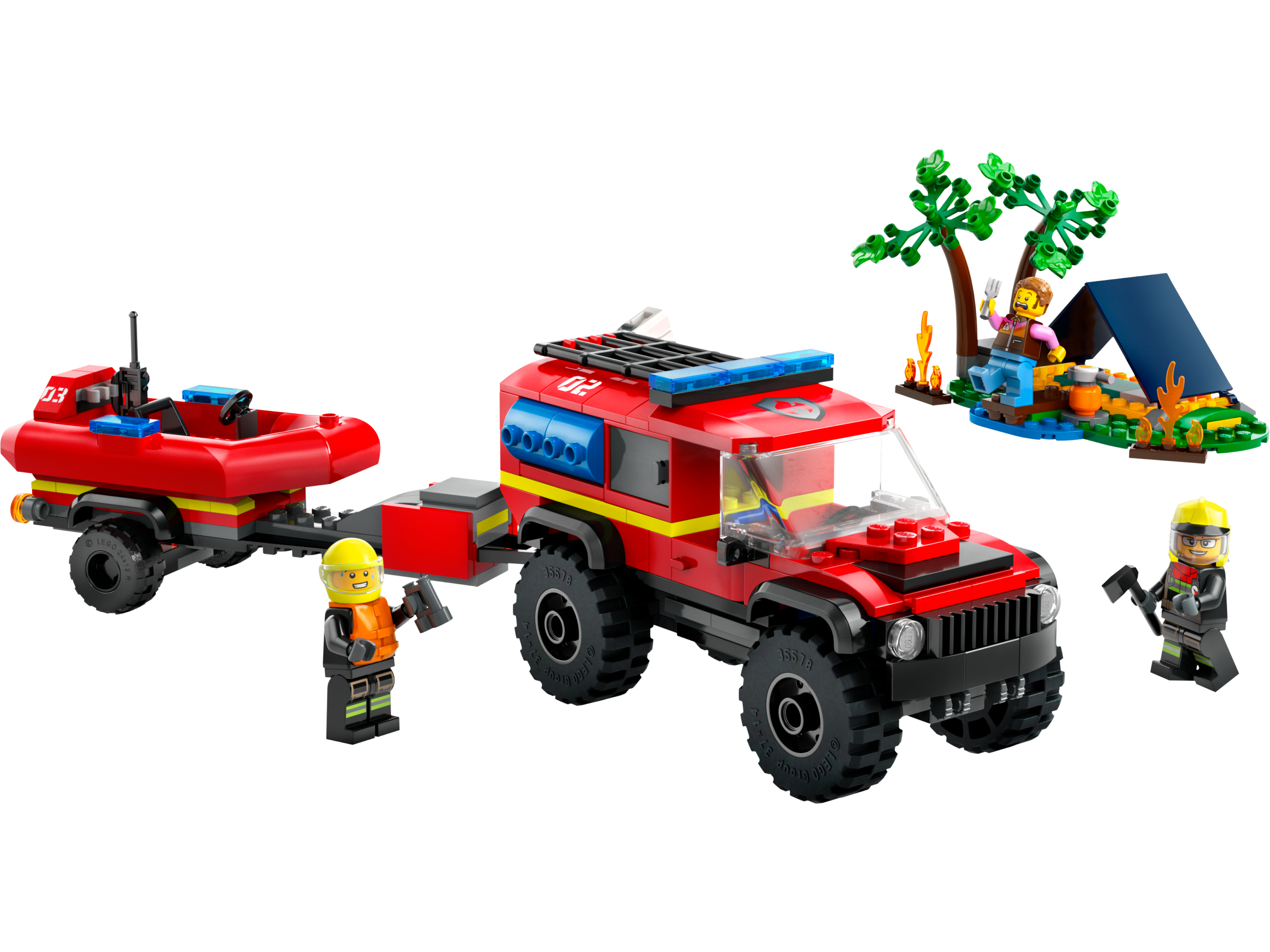 LEGO City 4x4 Fire Engine with Rescue Boat, UK version