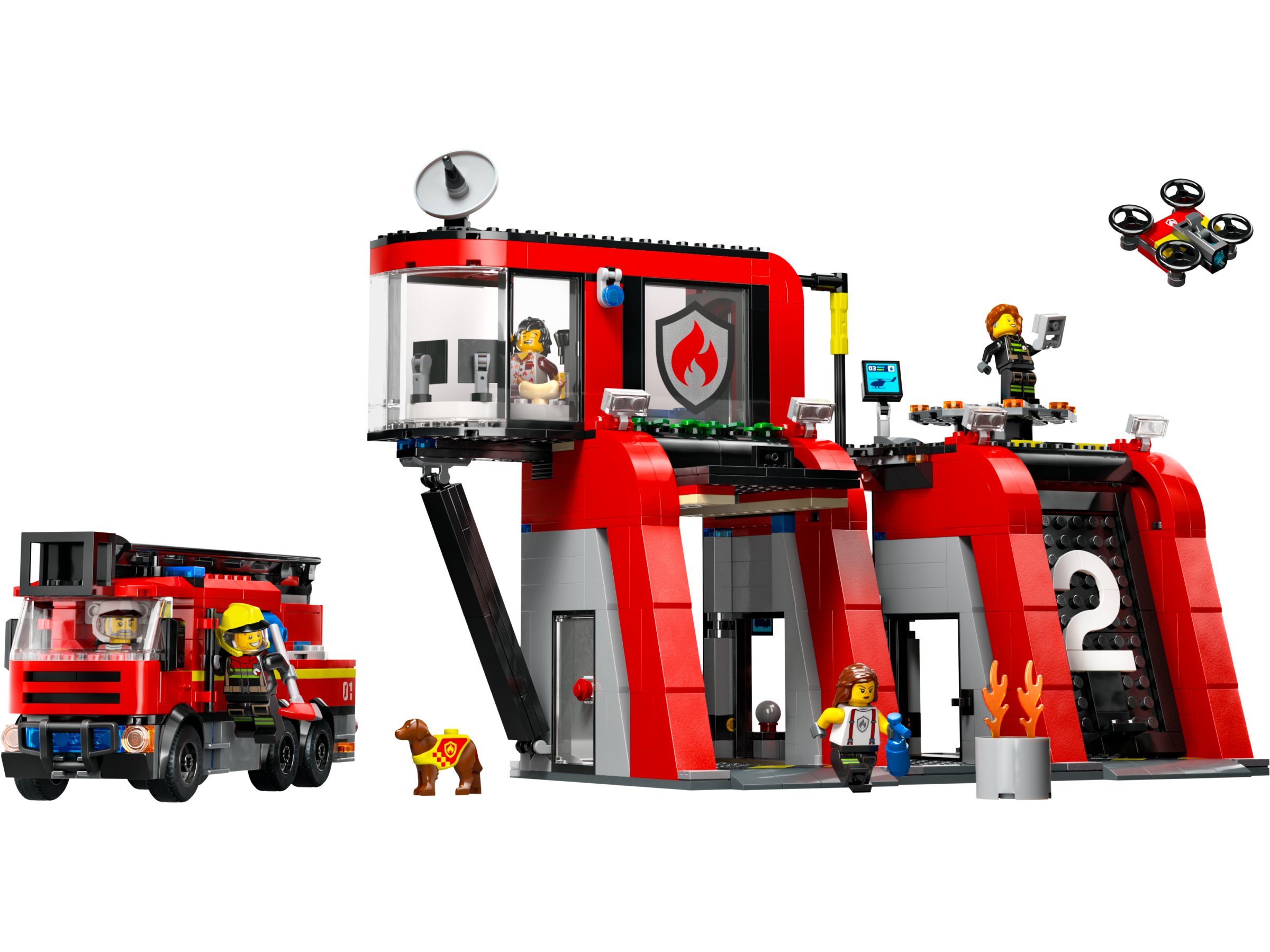 LEGO City Fire Station with Fire Truck 843 Pieces - British product