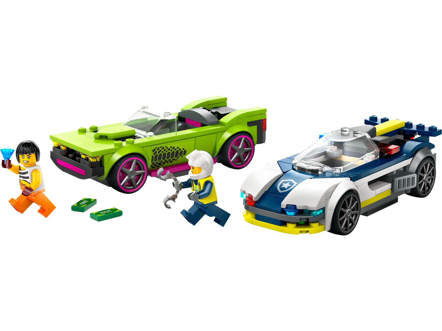 LEGO City Police Car Chase Building Set 213 Pieces, imported from the UK