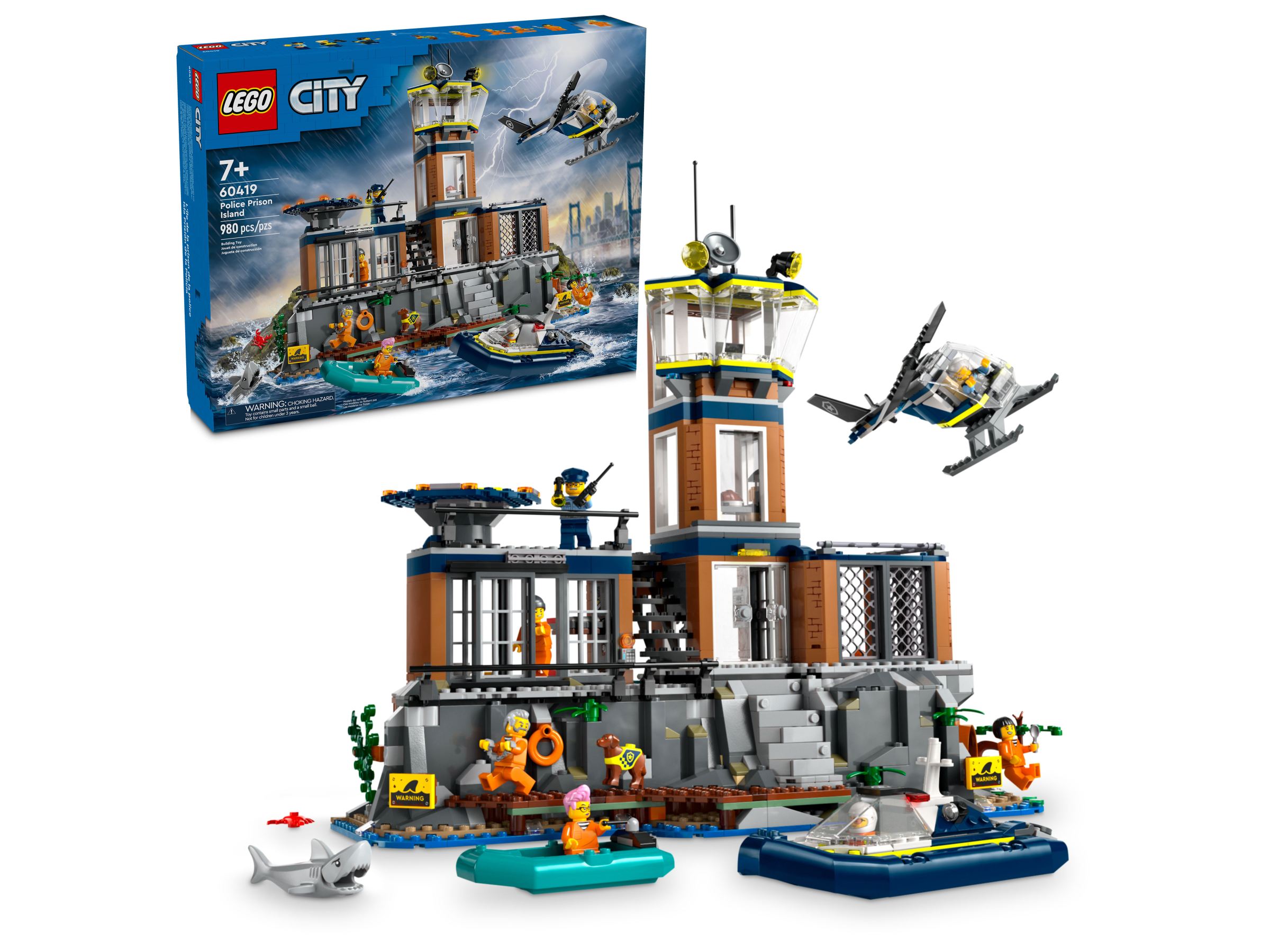 LEGO Police Prison Island building set 980 pieces, imported from the UK
