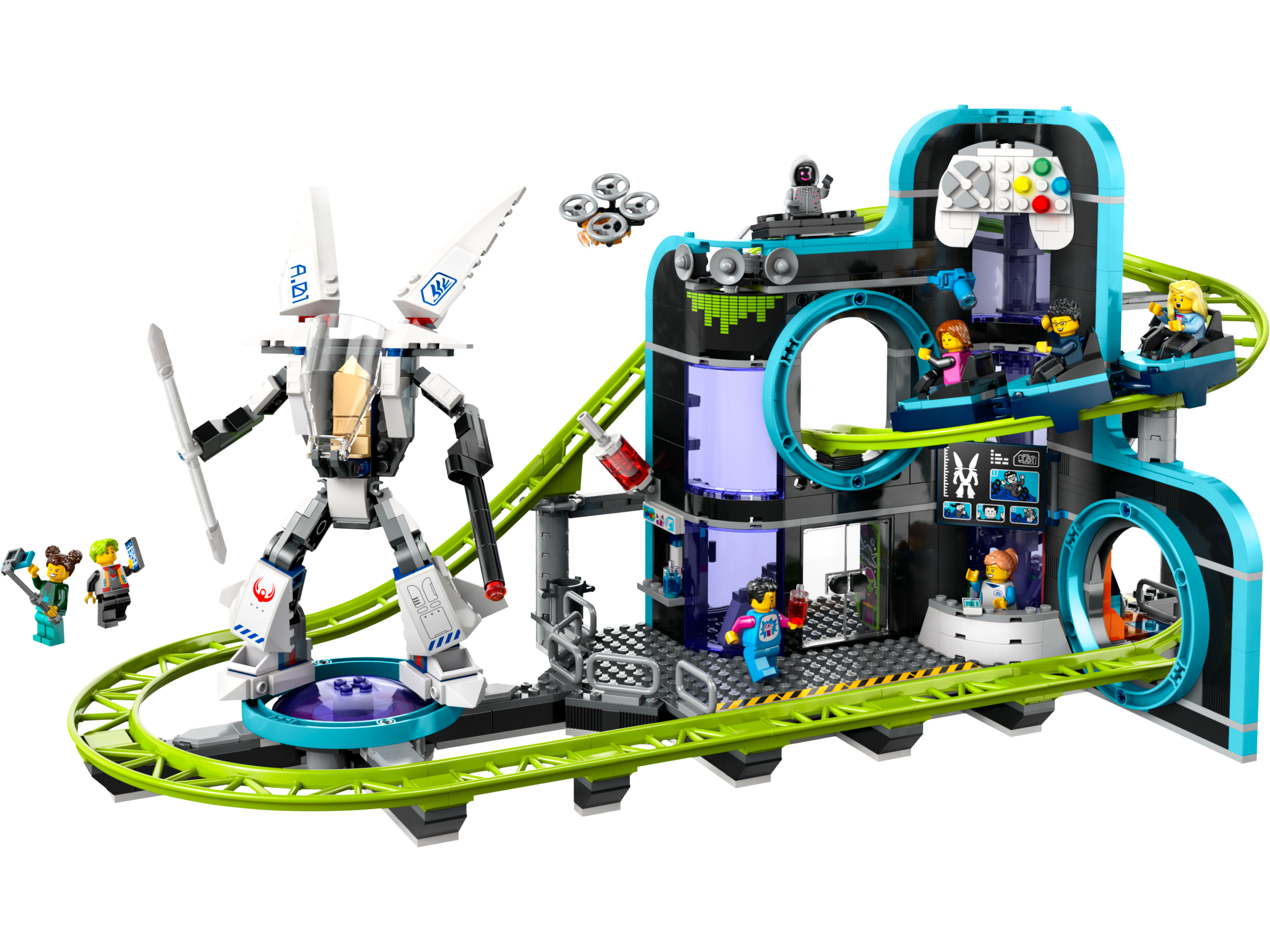 Parc de montagnes russes LEGO Robot World, 986 pièces, importé du Royaume-Uni