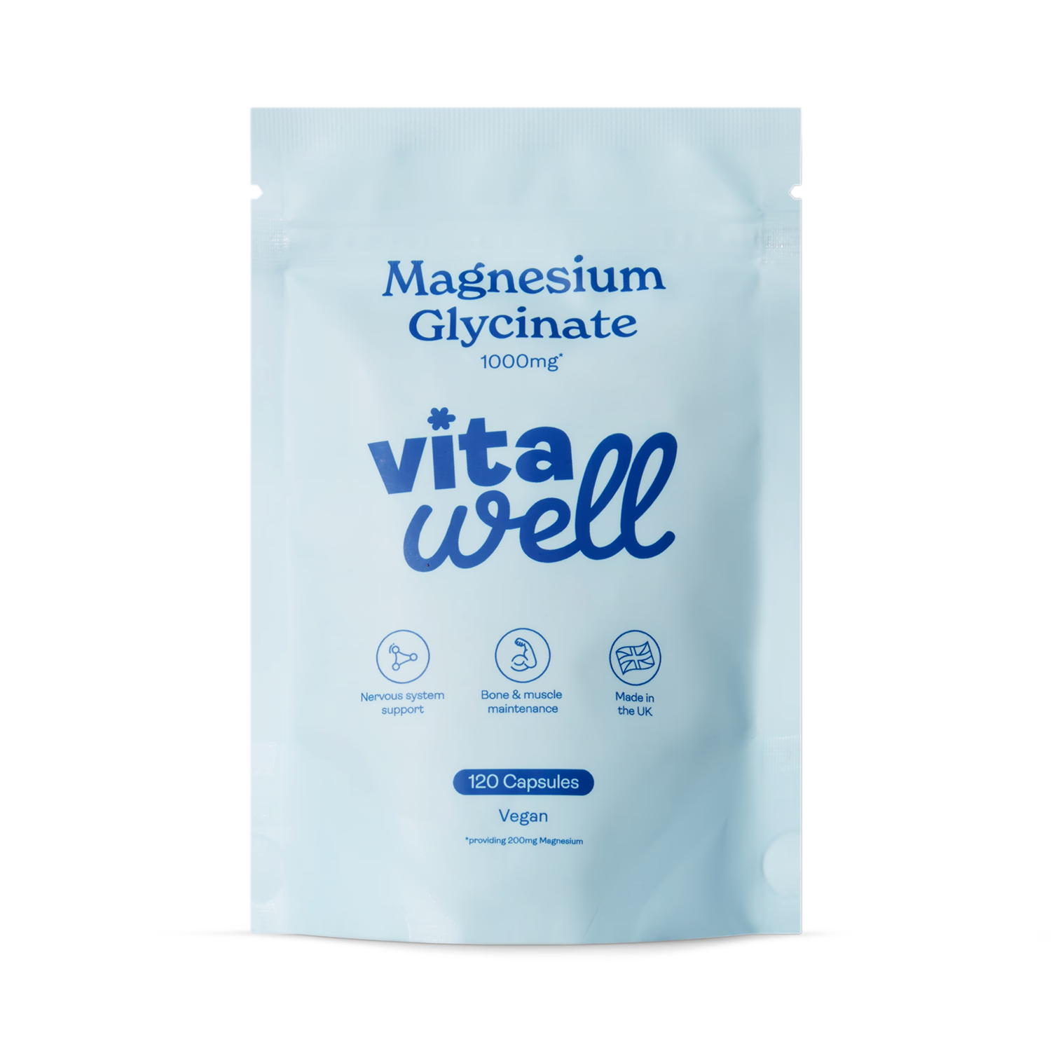 Vitawell Magnesium Glycinate 1000mg capsules 120 count, UK version
