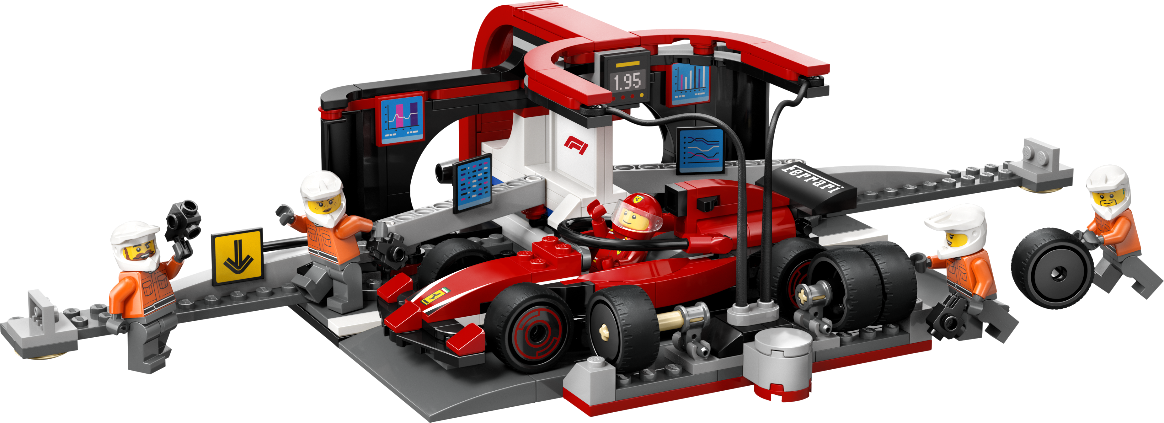 LEGO F1 pit stop building set with Ferrari car 322 pieces, imported from the UK