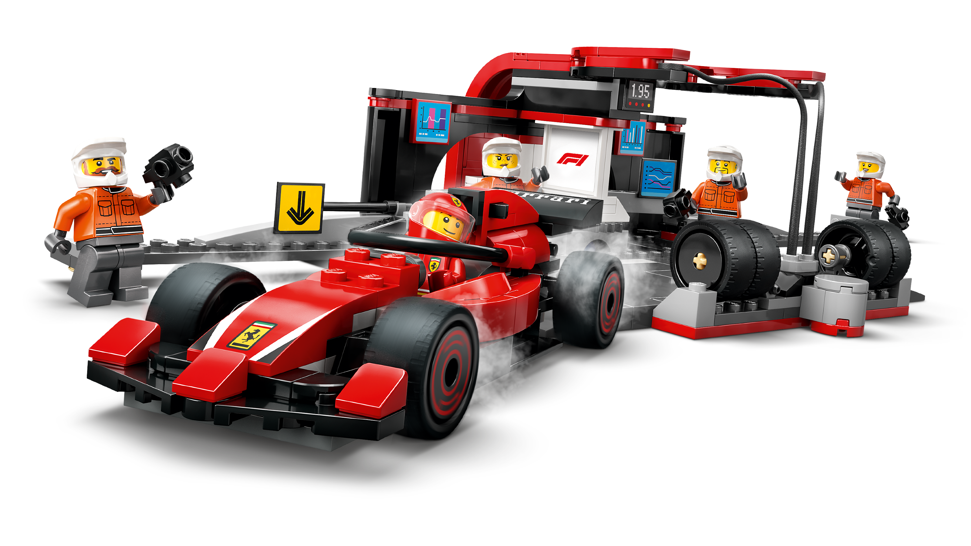 LEGO F1 pit stop building set with Ferrari car 322 pieces, imported from the UK