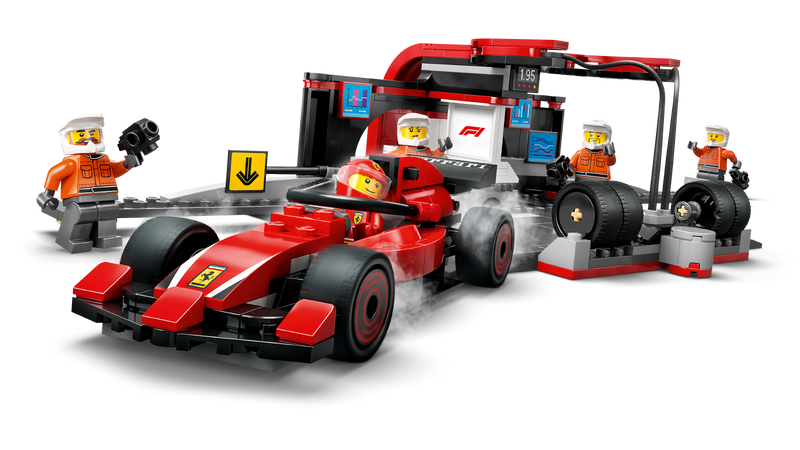 LEGO F1 pit stop building set with Ferrari car 322 pieces, imported from the UK