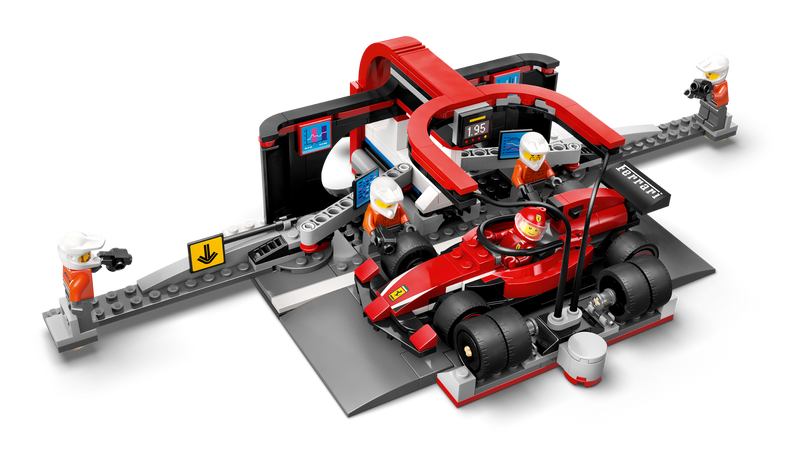 LEGO F1 pit stop building set with Ferrari car 322 pieces, imported from the UK