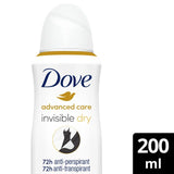 Dove Advanced Antiperspirant Deodorant Invisible Dry Aerosol   200ml GOODS M&S   