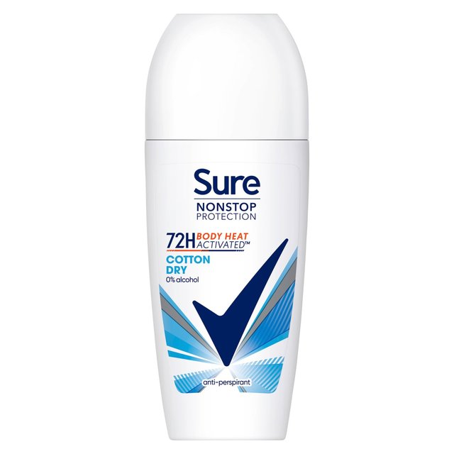 Sure Women Antiperspirant Deodorant Roll On Nonstop Cotton Dry   50ml GOODS M&S   