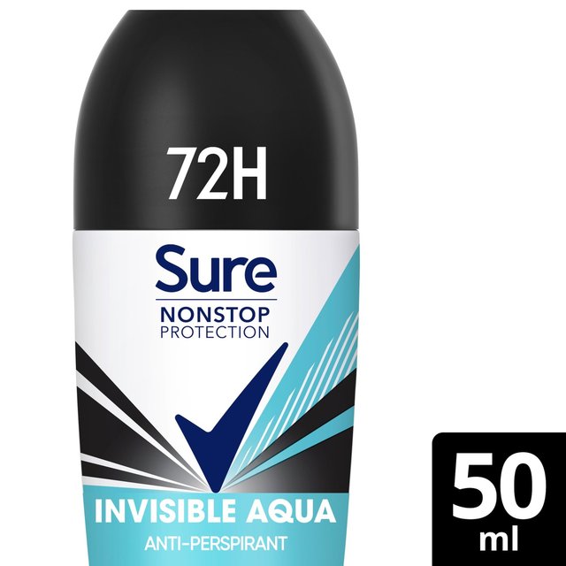 Sure Women 72hr Nonstop Antiperspirant Deodorant Roll On Invisible Aqua   50ml GOODS M&S   