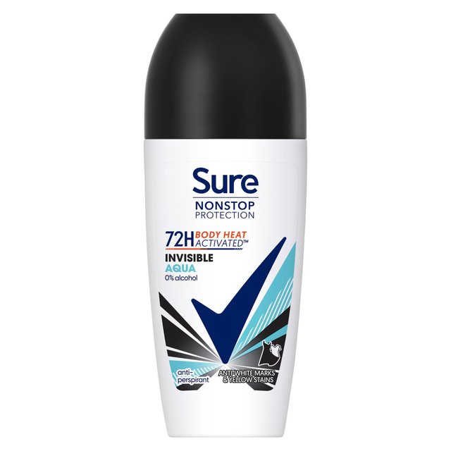 Sure Women 72hr Nonstop Antiperspirant Deodorant Roll On Invisible Aqua   50ml GOODS M&S   