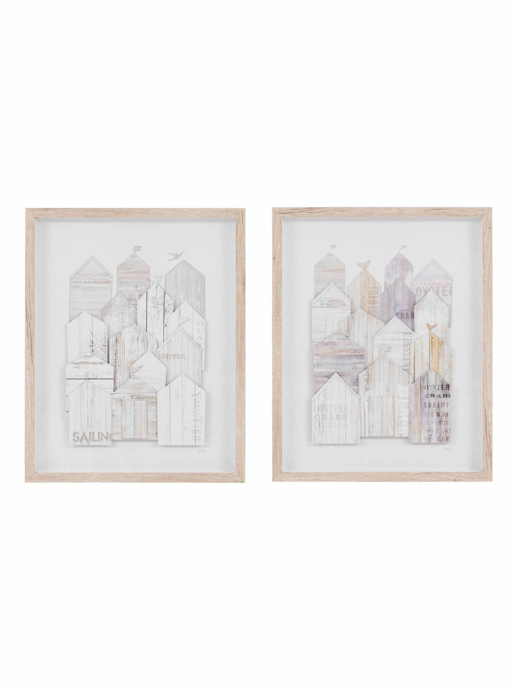 Gallery Home White Shoreline Suite framed art set, imported from the UK