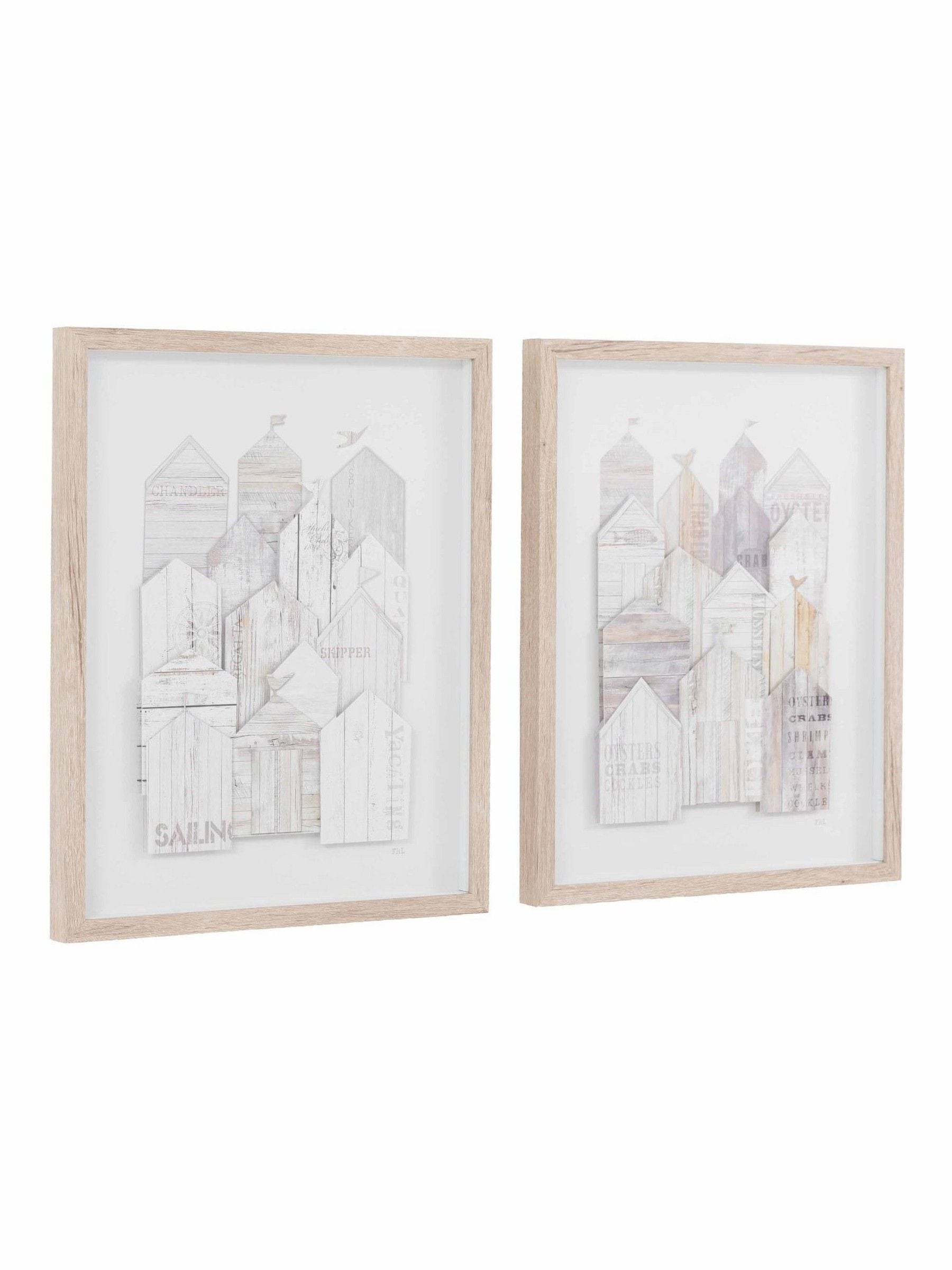 Gallery Home White Shoreline Suite framed art set, imported from the UK
