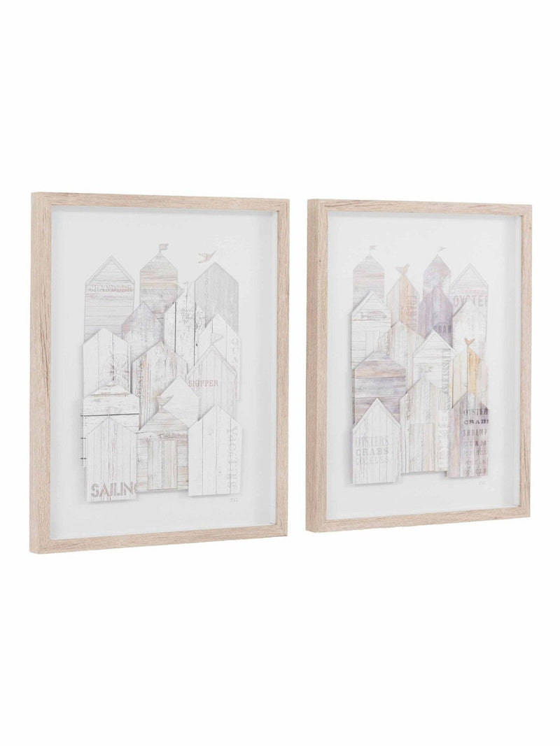 Gallery Home White Shoreline Suite framed art set, imported from the UK