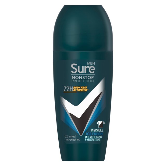 Sure Men 72hr Nonstop Antiperspirant Deodorant Roll On Invisible Ice   50ml