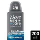 Dove Men+Care Advanced Antiperspirant Deodorant Clean Comfort   200ml GOODS M&S   