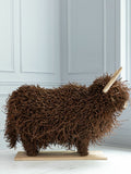Large brown highland cow willow wooden sculpture (British brand)