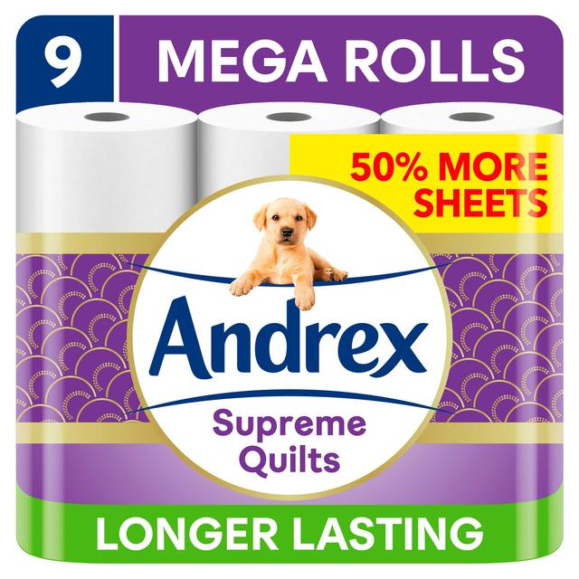 Andrex Supreme Quilts Toilet Roll Mega Rolls   9 per pack GOODS M&S   