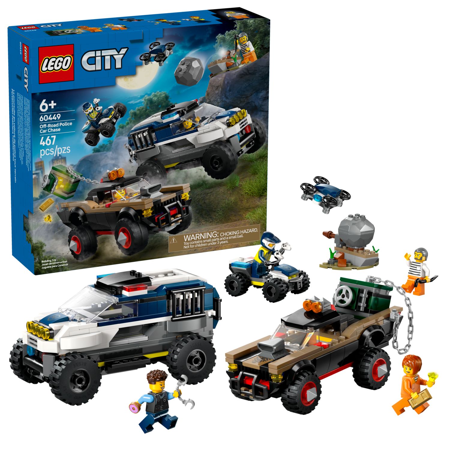 LEGO City Off-Road Police Car Chase building set 467 pieces, UK version
