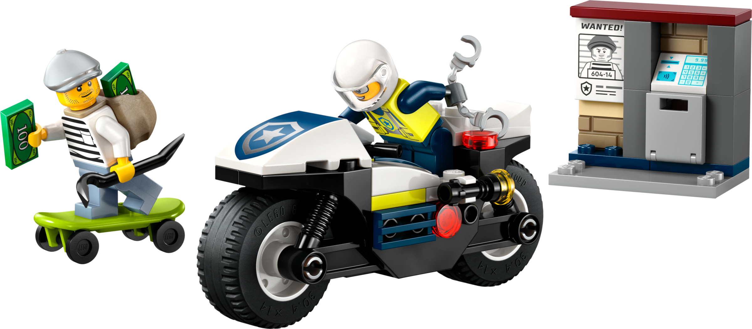 LEGO Police Motorcycle Chase Building Set 65 Pieces, imported from the UK