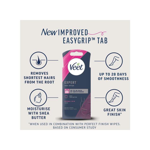 Veet Expert Wax Strips - Face Normal   20 per pack