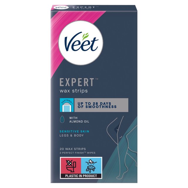 Veet Expert Wax Strips Legs Body Sensitive Hair Removal   20 per pack GOODS M&S   