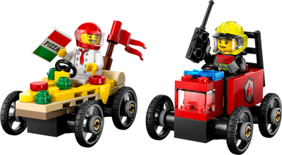 Lego LEGO City Pizza vs Fire Truck Race Car Pack Building Set 70 Pieces- Buy online at McGrocer
