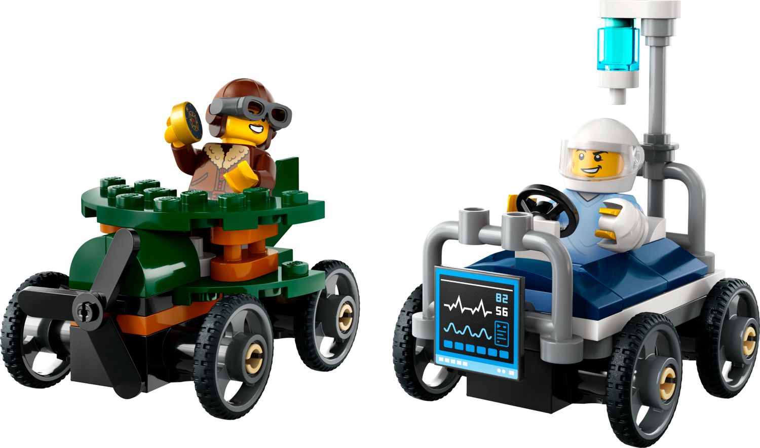 LEGO City aeroplane vs hospital bed race car 70 pieces - British product