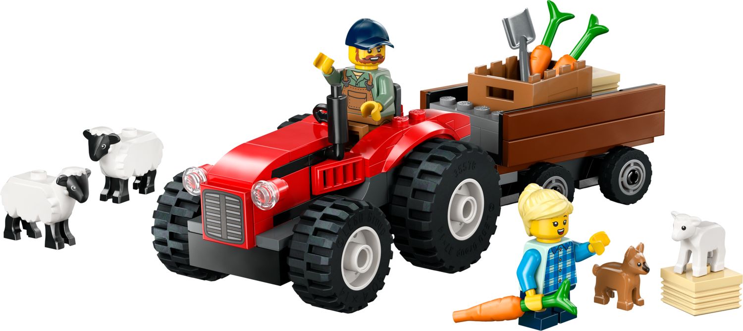 مجموعة ألعاب LEGO جرار أحمر مع خروف 116 قطعة مستوردة من المملكة المتحدة