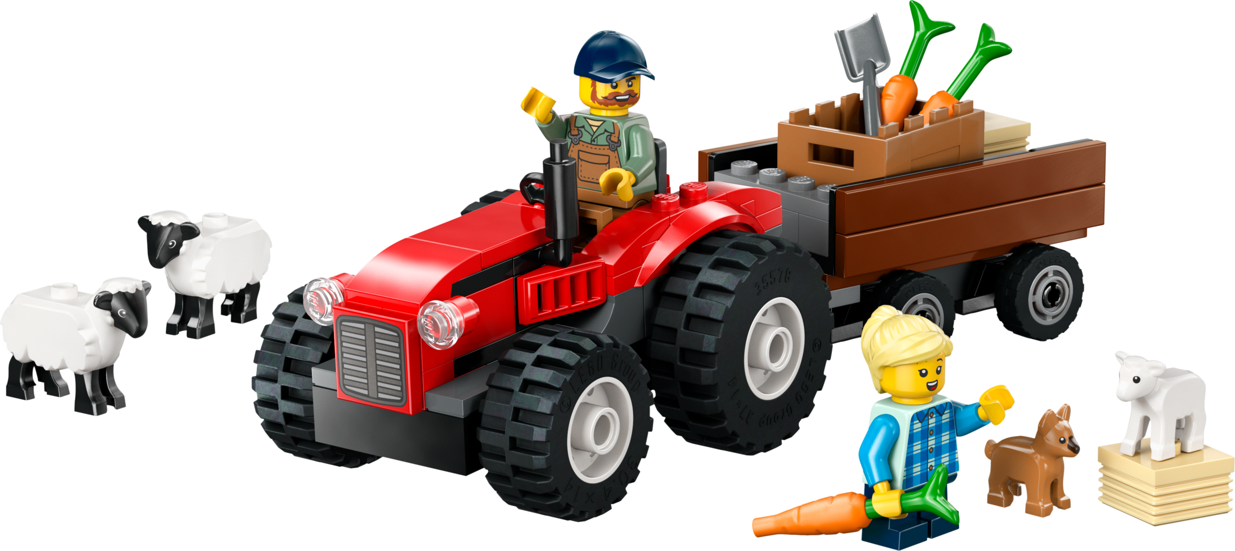 مجموعة ألعاب LEGO جرار أحمر مع خروف 116 قطعة مستوردة من المملكة المتحدة