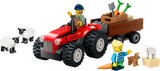 Red Farm Tractor with Trailer & Sheep