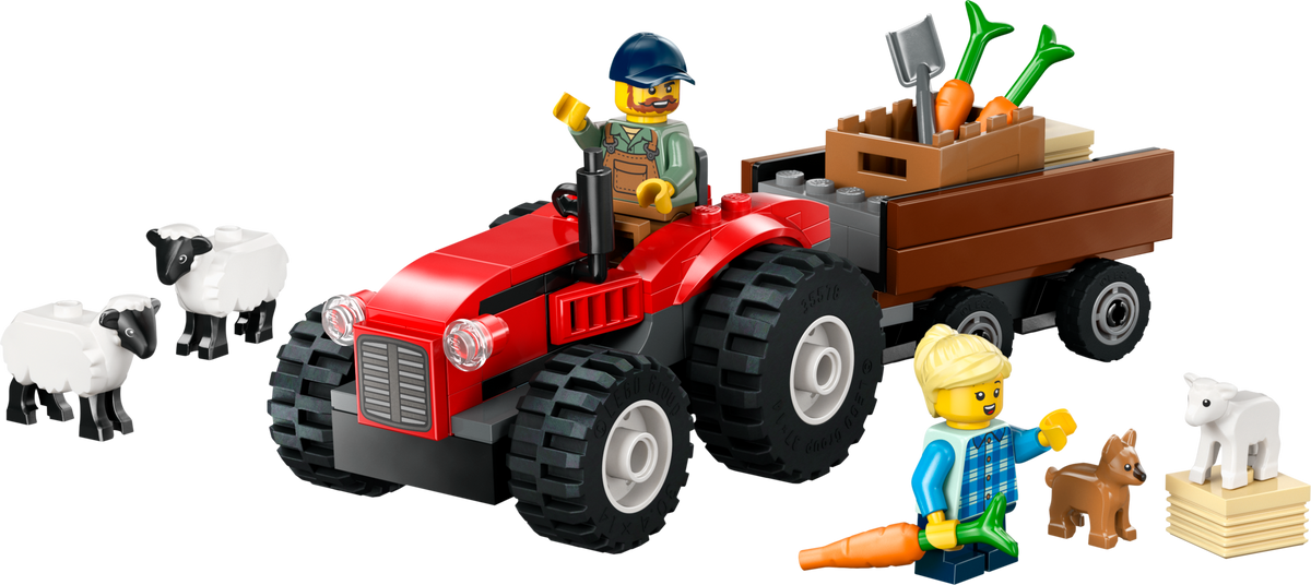 مجموعة ألعاب LEGO جرار أحمر مع خروف 116 قطعة مستوردة من المملكة المتحدة