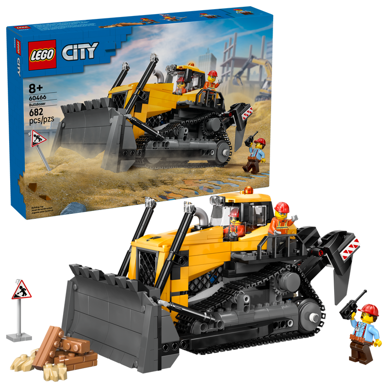 LEGO yellow bulldozer construction set 682 pieces (British brand)