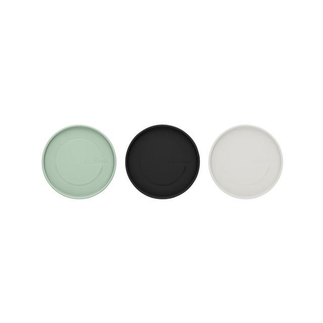 Brabantia Glass Jars Set of 3 Dark Grey Light Grey Jade Green.