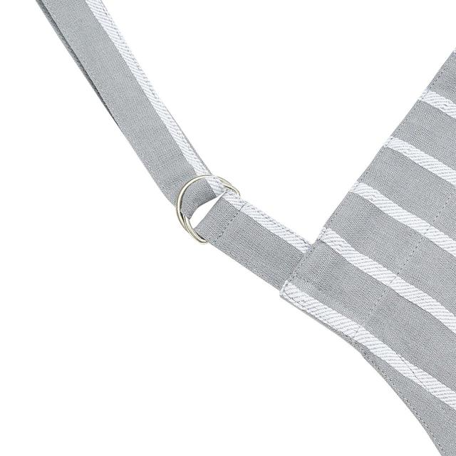 M&S Collection Pure Cotton Striped Apron One Size Grey GOODS M&S   