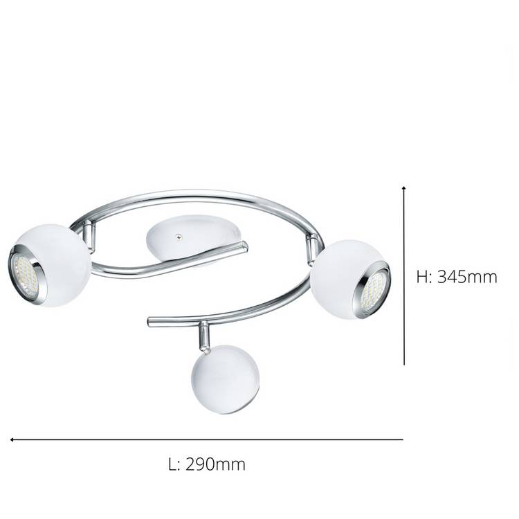 Eglo Bimeda spotlight three adjustable heads white, imported from the UK